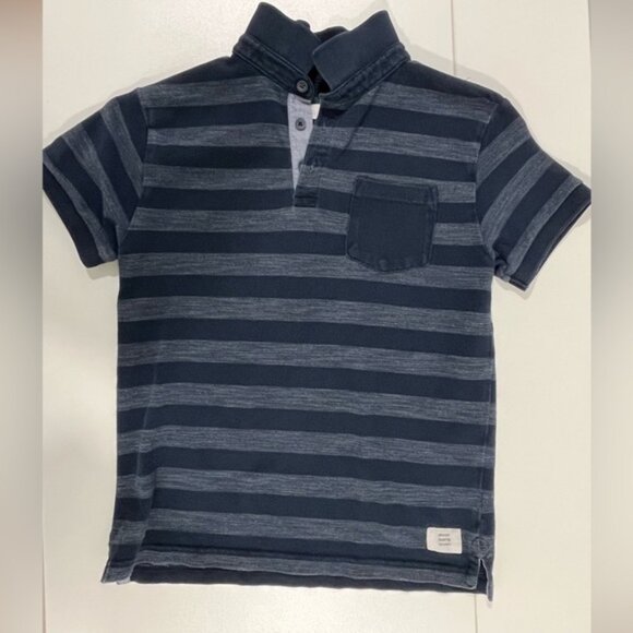 Boys Pique Striped Polo Shirt Size 9